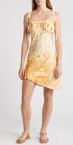 Free People - Retro Daisy Asymmetric Slipdress in Icelandic Poppy Comb