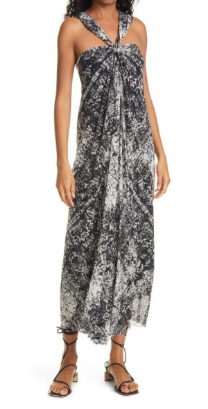 Fuzzi - Knot Front Midi Dress in Nero at Nordstrom, Size Medium