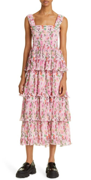 luna embroidered midi dress LUNA BEADED FLORAL VELVET MIDI DRESS – AKIRA
