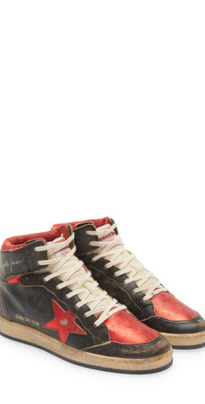 Golden Goose Sky-Star High Top Sneaker in Black/Red at Nordstrom