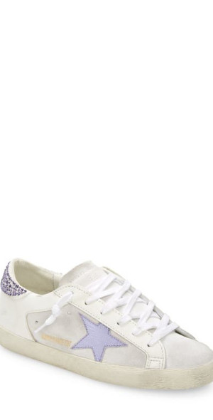Golden Goose Super-Star Sneaker in White/Lilac at Nordstrom
