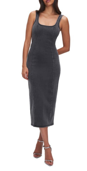 white christmas dresses Where We Left Off Denim Midi Dress – Josie's Boutique main image 1