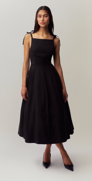 brigitte embroidered midi dress SLEEPER Brigitte belted linen midi dress