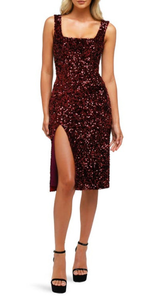 strapless open back dress Deep Red