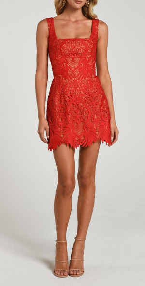 helsi belen lace-up floral embroidered mini dress BELEN  Helsi