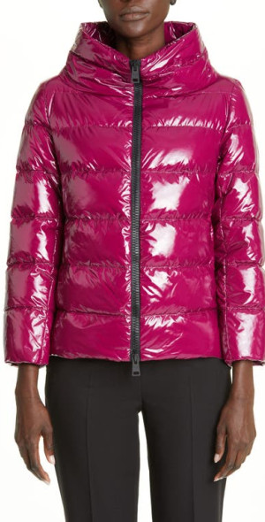 Herno Lacquered Nylon Down Puffer Jacket in 4630 /Beet at Nordstrom