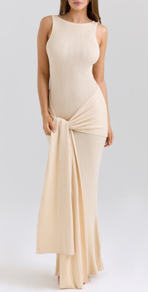 House Of Cb Akaia Draped Knit Maxi Dress