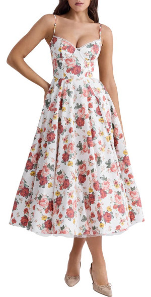 summer vacation dress PRETTYGARDEN Women's Boho Maxi A Line Eyelet Floral Sundresses front snap closure this beach vacation dress Blush Pink Sundresses Lulus COLOR:LAVENDER