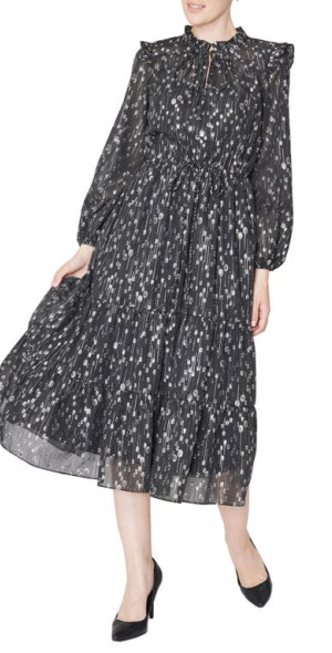 girls midi dress with sleeves Bunny Gingham Flutter Sleeve Ruffled Midi Dress