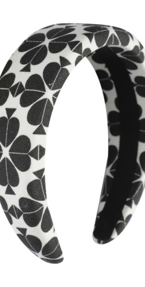 Kate Spade New York Spade Black & White Flower Printed Thick Padded Headband‎ Kate Spade New York Spade Flower Printed Headband Black 1  main image 3