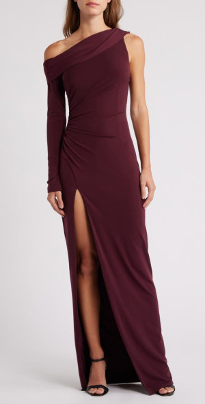 Katie May - Mojave Single Long Sleeve Gown in Sangria at Nordstrom, Size  X-Small