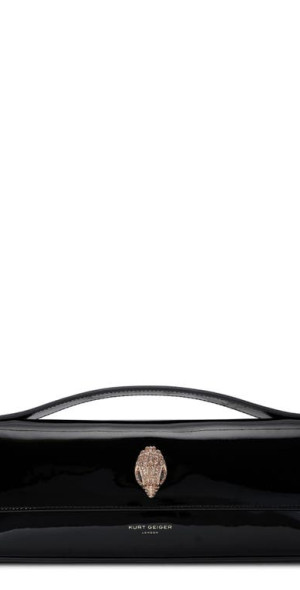 Kurt Geiger London Long Bond Leather Top Handle Bag In Black