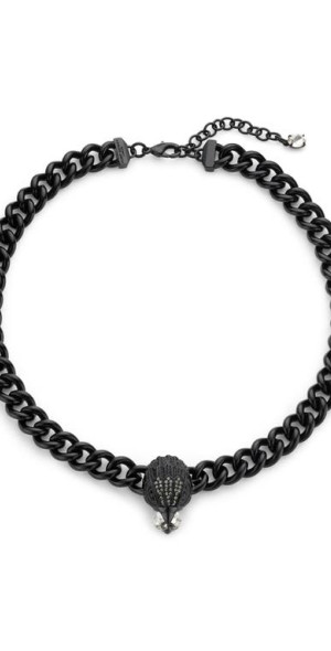 nordstrom_kurt_geiger_london_k  NWT Kurt Geiger Chunky Black Eagle Head Pendant Necklace Mesh Shimmer Rope main image 0