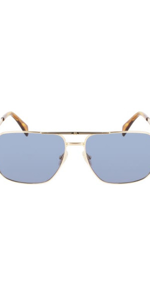LANVIN RECTANGULAR FASHION FORWARD SUNGLASSES WITH WOVEN FABRIC ARMS,M&D IN GOLD LANVIN RECTANGULAR FASHION FORWARD SUNGLASSES WITH WOVEN  main image 2