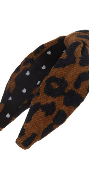 Lele Sadoughi Tan and Brown Leopard Knot Headband Lele Sadoughi Silk Leopard Knotted Headband | Shopbop main image 4