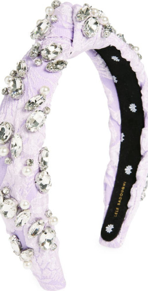 Lele Sadoughi - Crystal Cluster Slim Knotted Headband in  display picture 1