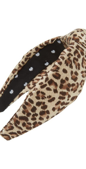 Lele Sadoughi - Leopard Print Knotted Headband in Snow Leopard display picture 2