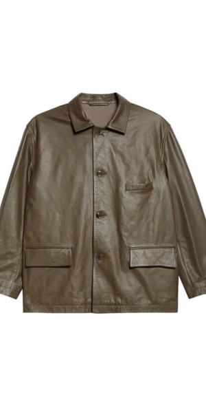 ジャケット・アウター 25SS LEMAIRE RELAXED JACKET MUSHROOM L Lemaire - Relaxed Leather Jacket in Mushroom at Nordstrom, Size Medium