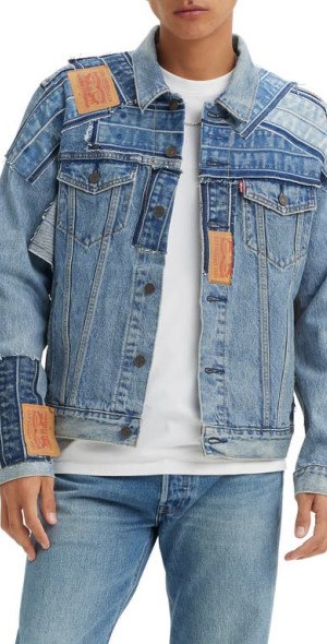 levi's Patched Denim Trucker Jacket in Delightful Occurrence Dx
