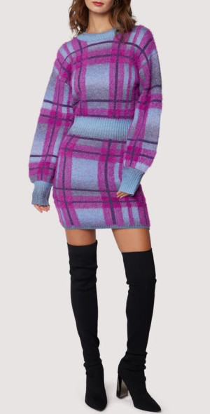Lost Wander Lost Wander Constanza Fuzzy Plaid Long Sleeve