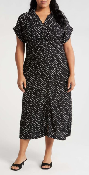 madewell black shirt dress Denim Babydoll Shirtdress in Washed Black