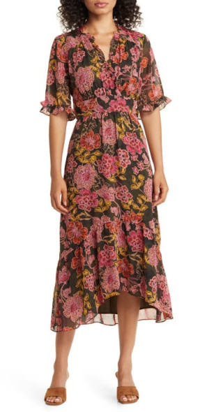 office wear midi dress Berylove Women A Line Work Dress Black Cap Sleeve Round Neck Midi Dress, Black / US26W