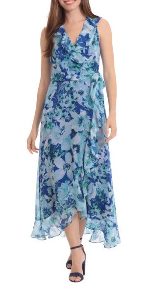 knee length dresses for ladies Consuela Floral Maxi Dress Fit and Flare Long Sleeve main image 0