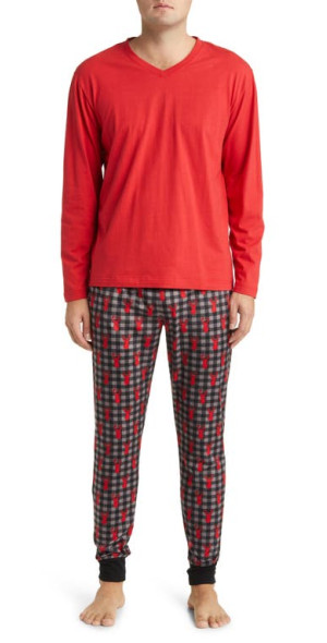 CafePress Night Owl Men's Charcoal Pajama Set – 100% Cotton, Relaxed Fit, Crewneck Top & Drawstring Bottoms