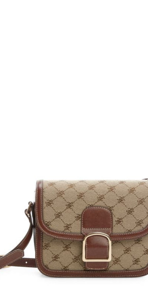 MANGO Buckle Detail Jacquard Crossbody Bag in Brown at Nordstrom