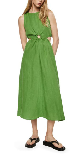 mango green linen dress Halter Mint Green Pleats Trumpet/Mermaid Wedding Guest Dress main image 0