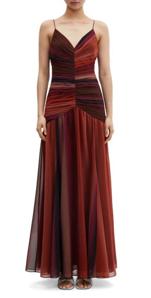 mango chiffon maxi dress MANGO - Floral-print chiffon dress red