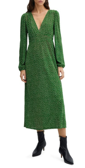 knee length dresses for ladies Women's Turquoise Polka Dot Dress – Burdaclothing main image 1