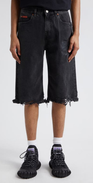 Martine Rose - JEAN SHORT in Black Wash/Gaffer Tape at Nordstrom