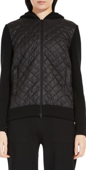 Max Mara Leisure Veggia Hooded Quilted Jacket in Black