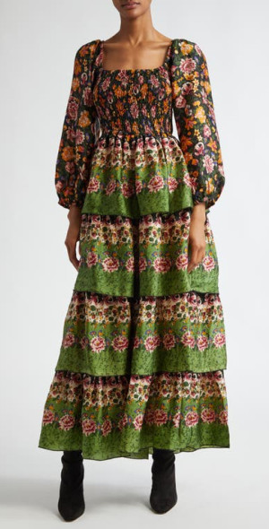 MILLE - Antonia Print Long Sleeve Maxi Dress in Secret Garden at Nordstrom,  Size Xx-Small