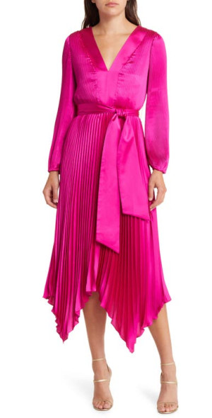 long sleeve floral ruffle dress Pretty Pixie Women Floral Print A-Line Dress For Women (Pink, XXL)