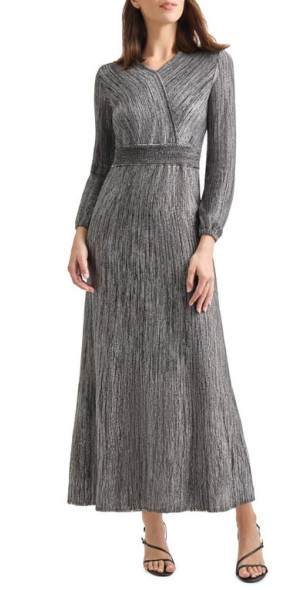 Misook - Heritage Fit Long Sleeve Sweater Dress in Black/Mink/Silver at  Nordstrom, Size Xx-Small