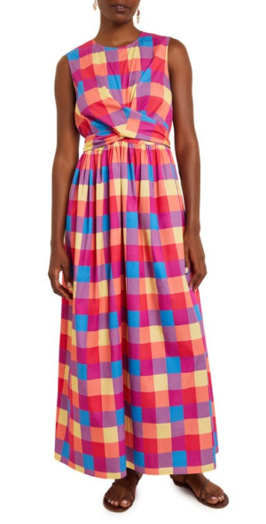 ruffled maxi dress Kearny Ruffle Maxi Dress — Pink Floral