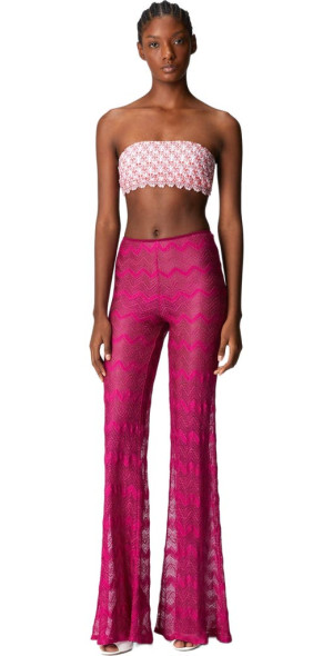 Missoni - Flare Cover-up Trousers In Zig Zag Lamé Viscose in