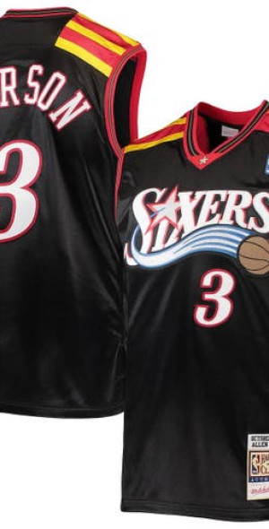 Mitchell & Ness - Maillot NBA swingman Allen Iverson Philadelphie Sixers Hardwood Classics Mitchell & ness noir taille - S Mitchell & Ness - Maillot NBA swingman Allen Iverson Philadelphie Sixers Hardwood Classics Mitchell & ness noir taille - S