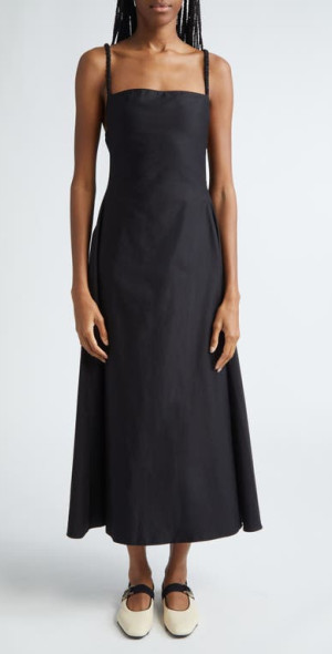 knee length dresses for ladies NYLAND Raya Stripe Sleeveless Corset Detail Midi Dress main image 1