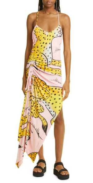 leopard print asymmetric dress Immunity Asymmetrical Mini Dress Leopard
