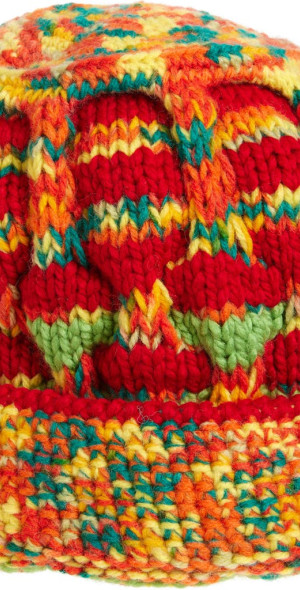 Nicholas Daley - Roots Knit Hat in Orange /Green /Yellow at