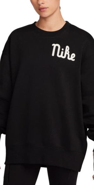Nike - Phoenix Fleece Campus Oversize Crewneck Sweatshirt in Black