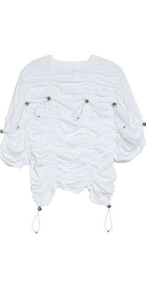 Noir Kei Ninomiya - Drawcord Ruched Cotton Ponte T-Shirt