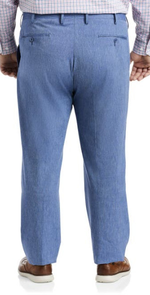 Oak Hill Men's Big & Tall Linen-Blend Suit Pants – Flat Front, Relaxed Waistband, White 50x30