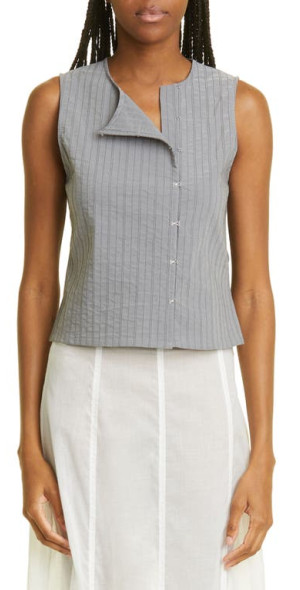 Paloma Wool - Mufi Asymmetric Sleeveless Stripe Cotton Blend