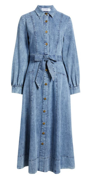 white christmas dresses Rosetta Strappy Denim Maxi Dress – Blu Jean Blues main image 1