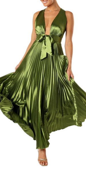 green emerald velvet dress Martini Olive Chiffon V-Neck Bridesmaid Dress A-Line Floor-Length main image 0