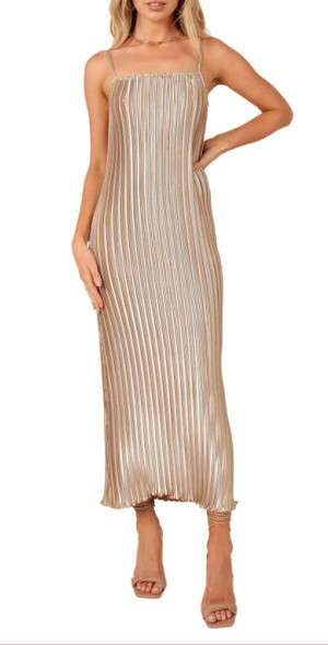 Petal & Pup - Liza Pleated Maxi Dress in Gold at Nordstrom